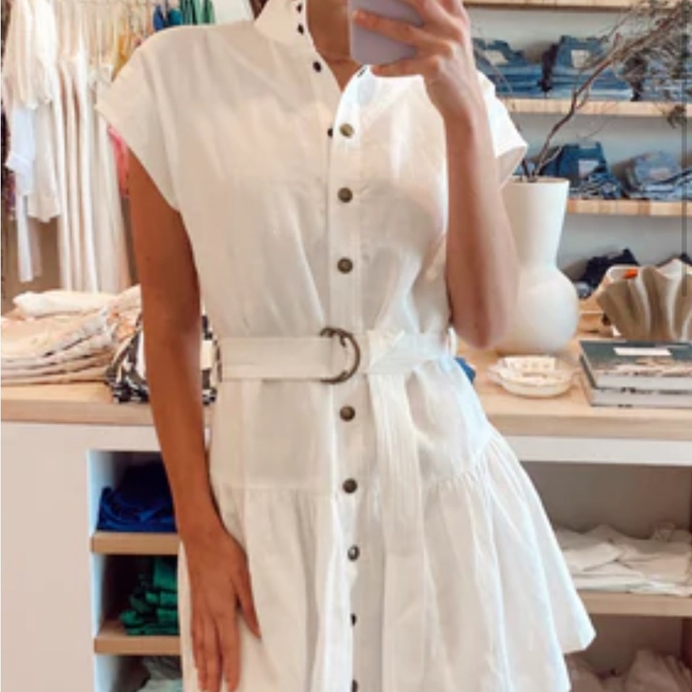 Karina Grimaldi white button down dress. Size